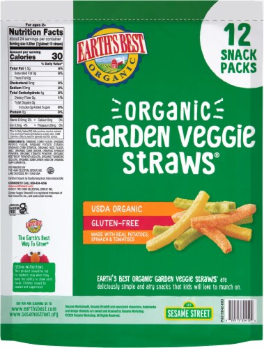 Earth's Best® Organic Original Garden Veggie Straws Perspective: back