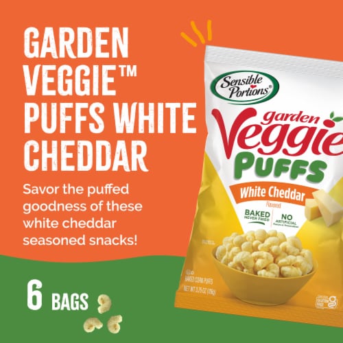 Sensible Portions® Veggie Puffs™, Gluten-Free – White Cheddar Perspective: back
