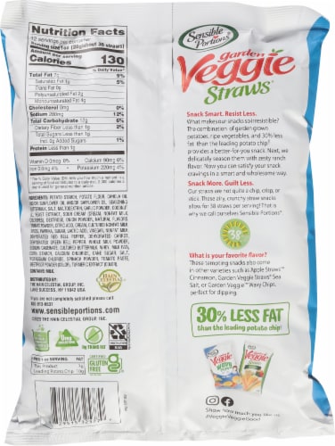 Sensible Portions® Zesty Ranch Garden Veggie Straws® Perspective: back