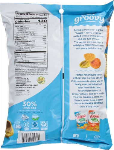 Sensible Portions® Garden Veggie™ Sea Salt Wavy Chips Perspective: back