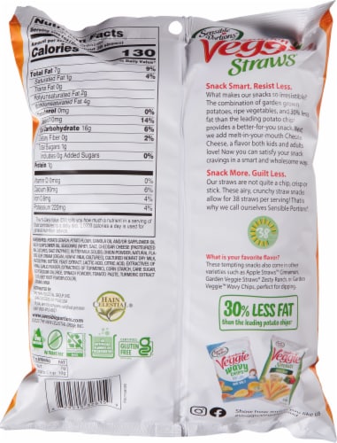 Sensible Portions® Cheddar Veggie Straws Perspective: back