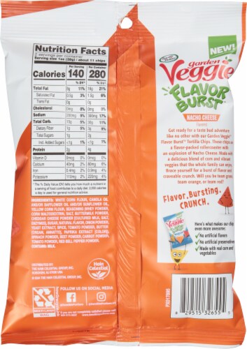 Sensible Portions® Garden Veggie™ Flavor Burst™ Nacho Cheese Tortilla Chips Perspective: back