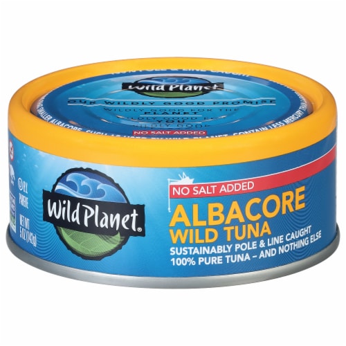 Wild Planet Albacore No Salt Added Wild Tuna Perspective: back