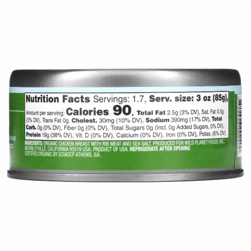 Wild Planet® Organic Roasted Canned Chicken Perspective: back