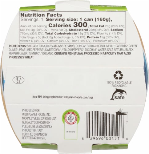 Wild Planet® Wild Tuna Quinoa Salad Bowl Perspective: back