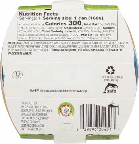 Wild Planet® Wild Tuna Quinoa Salad Bowl Perspective: back
