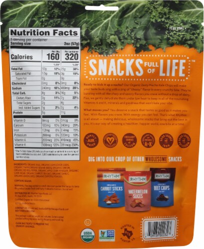 Rhythm™ Organic Zesty Nacho Kale Chips Perspective: back