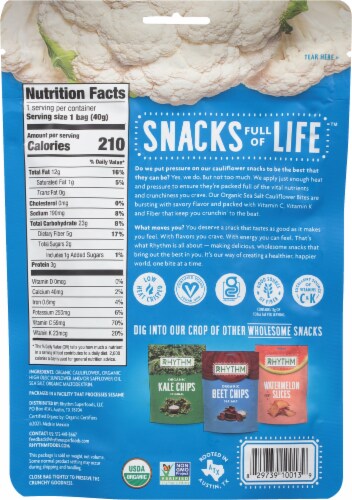 Rhythm® Organic Sea Salt Cauliflower Bites Perspective: back