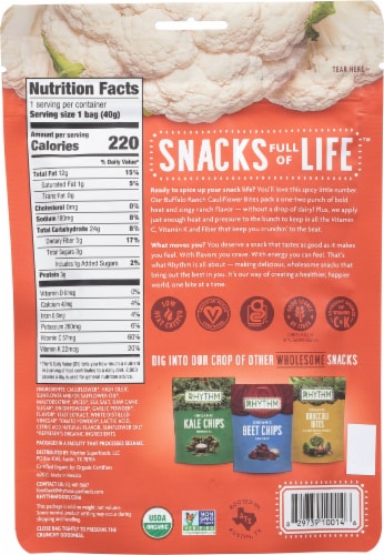 Rhythm® Organic Buffalo Ranch Cauliflower Bites Perspective: back