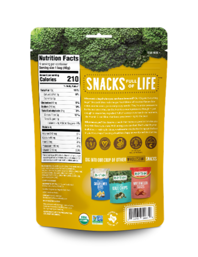 Rhythm® Organic Everything Bagel™ Seasoning Broccoli Bites Perspective: back