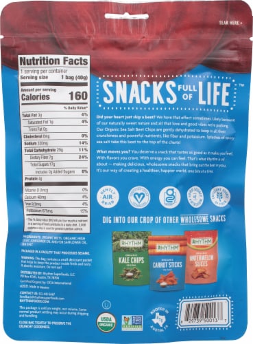 Rhythm® Superfoods Organic Sea Salt Beet Chips Perspective: back