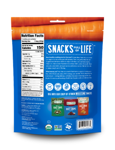 Rhythm® Organic Sea Salt Carrot Sticks Perspective: back