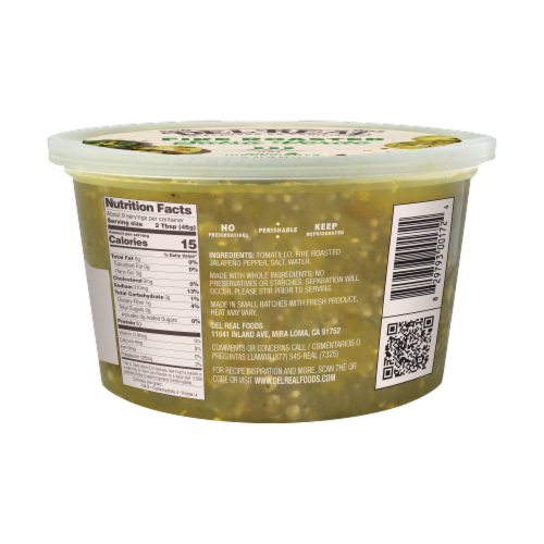 Del Real™ Foods Fire Roasted Green Salsa Perspective: back
