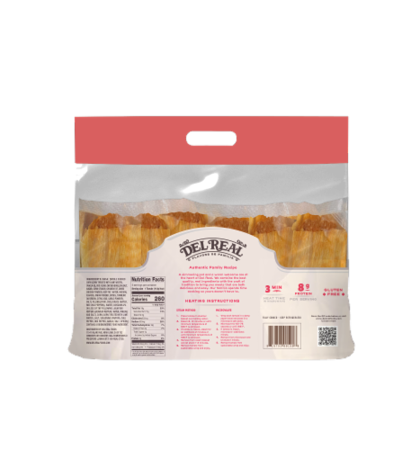 Del Real Foods® Gluten Free Pork Tamales Perspective: back
