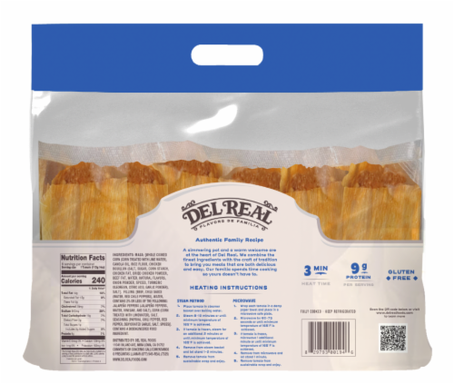Del Real® Foods Beef Tamales 6 Count Perspective: back