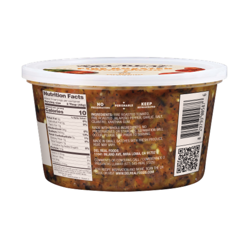 Del Real® Fire Roasted Mild Salsa Perspective: back