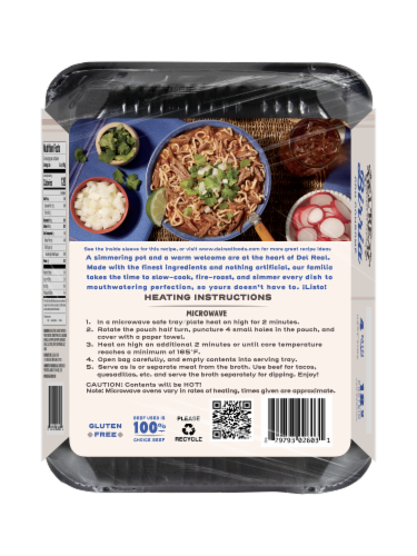 Del Real™ Foods Seasoned and Sauced Beef Birra Perspective: back