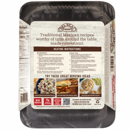 Del Real Foods Seasoned Pulled Chicken Perspective: back