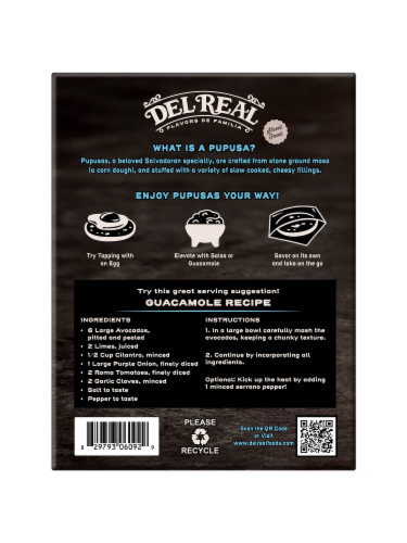 Del Real Foods Birria and Cheese Mini Pupusas Perspective: back