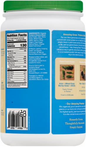 Amazing Grass® Organic Simply Vanilla Protein & Kale Nutrition Shake Powder Perspective: back