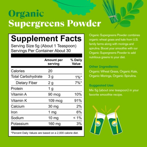 Amazing Grass Kale Greens Booster: Greens Powder Smoothie Booster Perspective: back