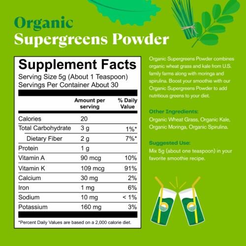 Amazing Grass Kale Organic Supergreens Powder 5g Perspective: back