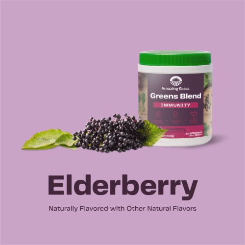Amazing Grass Immunity Elderberry Greens Blend Powder 7g Perspective: back