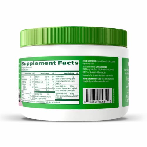 Amazing Grass Sweet Greens Superfood Summer Berry Powder 4.4 oz Perspective: back