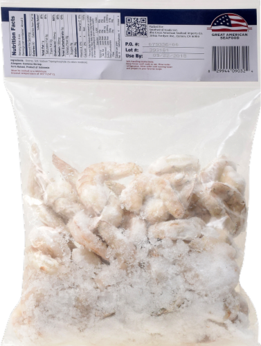Great American Seafood Raw Peeled & Deveined Tail off Shrimp 31/40 per Pound Perspective: back