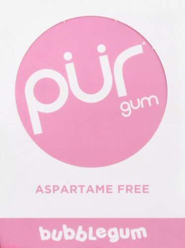 Pur Aspartame Free Bubblegum Gum Perspective: back