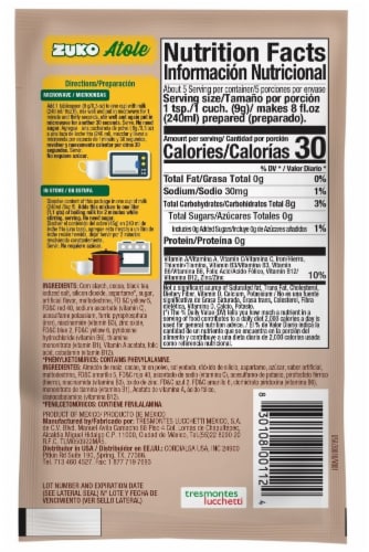 Zuko® Chocolate Atole Drink Mix Perspective: back