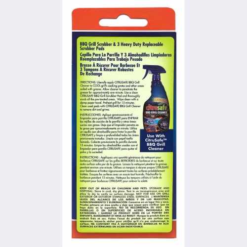 CitruSafe™ Heavy Duty Grill Scrubber Perspective: back