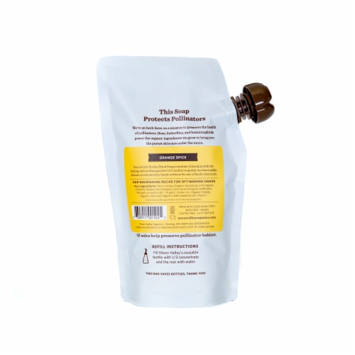 Moon Valley Organics Orange Spice Foaming Herbal Hand Soap Refill Perspective: back