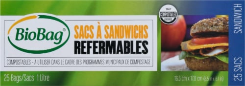 BioBag Resealable Compostable Sandwich Bags Perspective: back