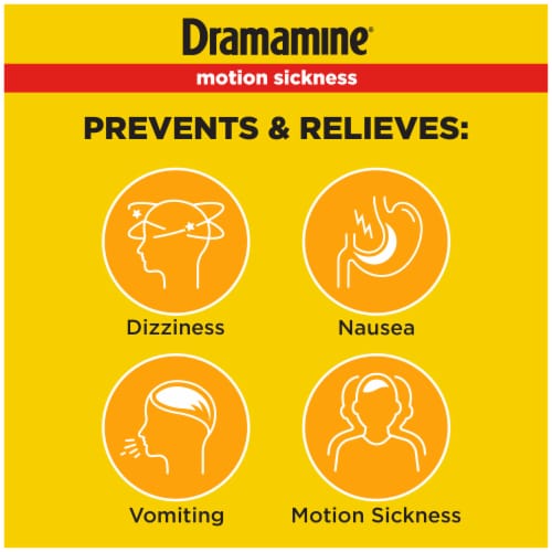 Dramamine Motion Sickness Orange Flavored Chewable Tablets Perspective: back