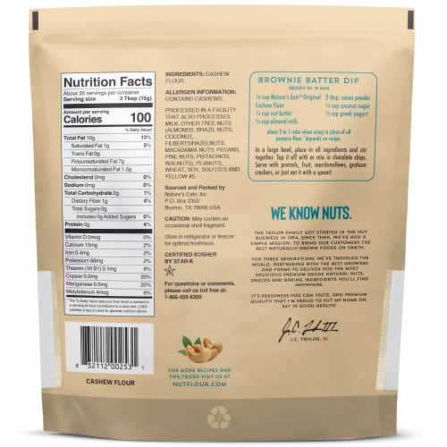 Nature's Eats Finely Ground Cashew Flour Perspective: back