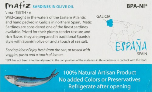 Matiz Wild Sardines in Spanish Olive Oil Perspective: back