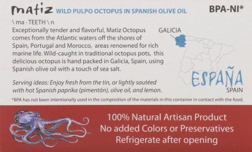 Matiz Octopus in Spanish Olive Oil Perspective: back