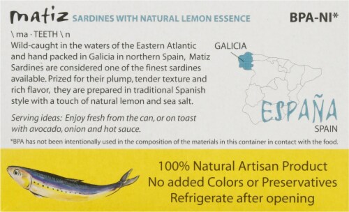 Matiz Gallego Sardines With Lemon Perspective: back