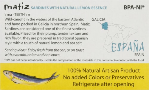 Matiz Gallego Sardines With Lemon Perspective: back