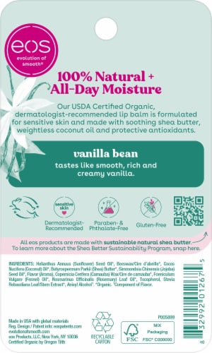 Eos® 100% Natural Organic Lip Balm - Vanilla Bean Perspective: back