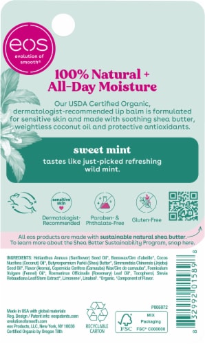EOS Organic Sweet Mint Stick Lip Balm Perspective: back