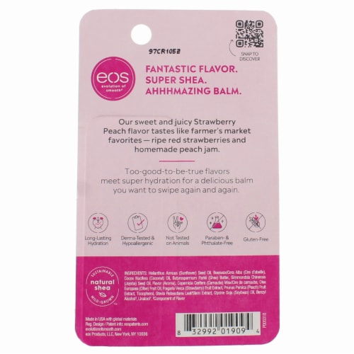 eos Super Soft Strawberry Peach Shea Super Soft Lip Balm Perspective: back
