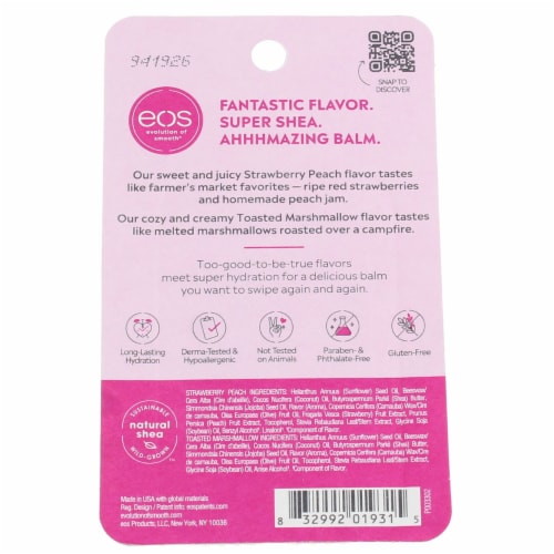 EOS Strawberry Peach & Toasted Marshmallow Super Soft Shea Lip Balm Stick Perspective: back