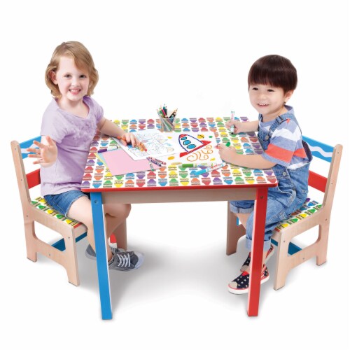 Grow n Up Crayola Wooden Multi Color Painted Table And Chair Set 1 each Harris Teeter