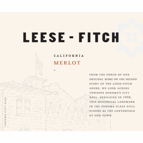 Leese Fitch Merlot California Red Wine Perspective: back