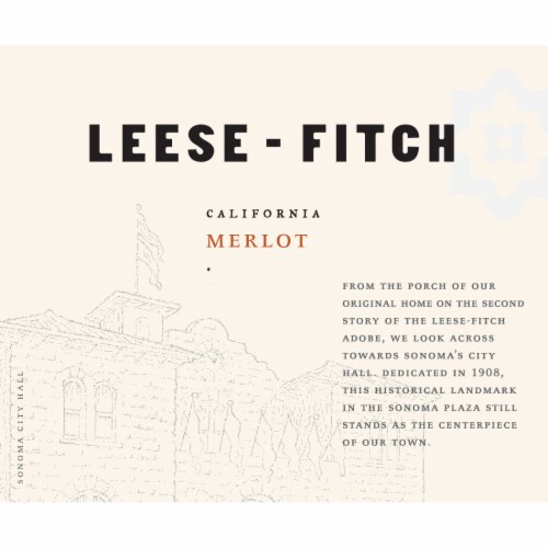 Leese Fitch Merlot California Red Wine Perspective: back