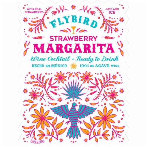 Flybird Mexican Strawberry Margarita Wine Ready to Drink Cocktail Perspective: back