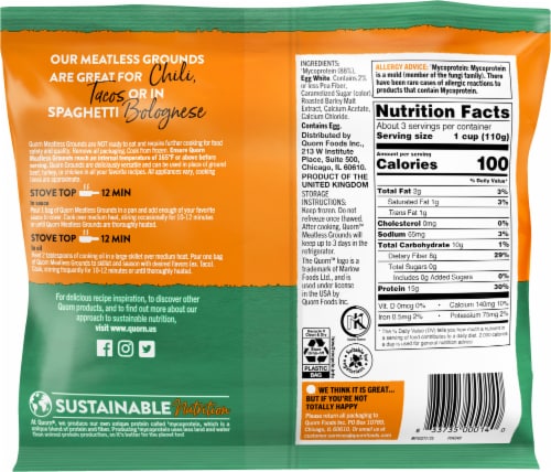 Quorn™ Meatless Grounds Frozen Meal Perspective: back