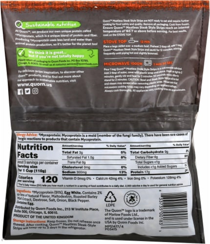 Quorn Meatless Steak-Style Strips Perspective: back
